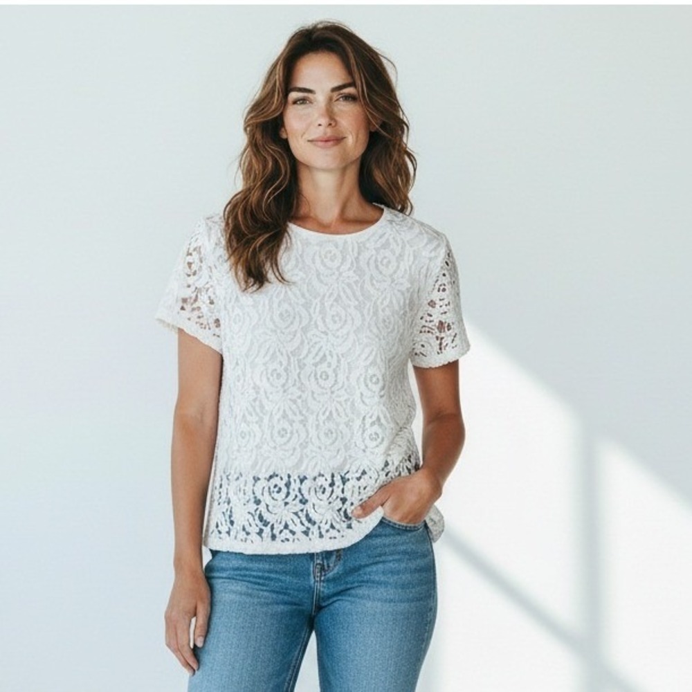 Cut Loose Ivory Lace Top